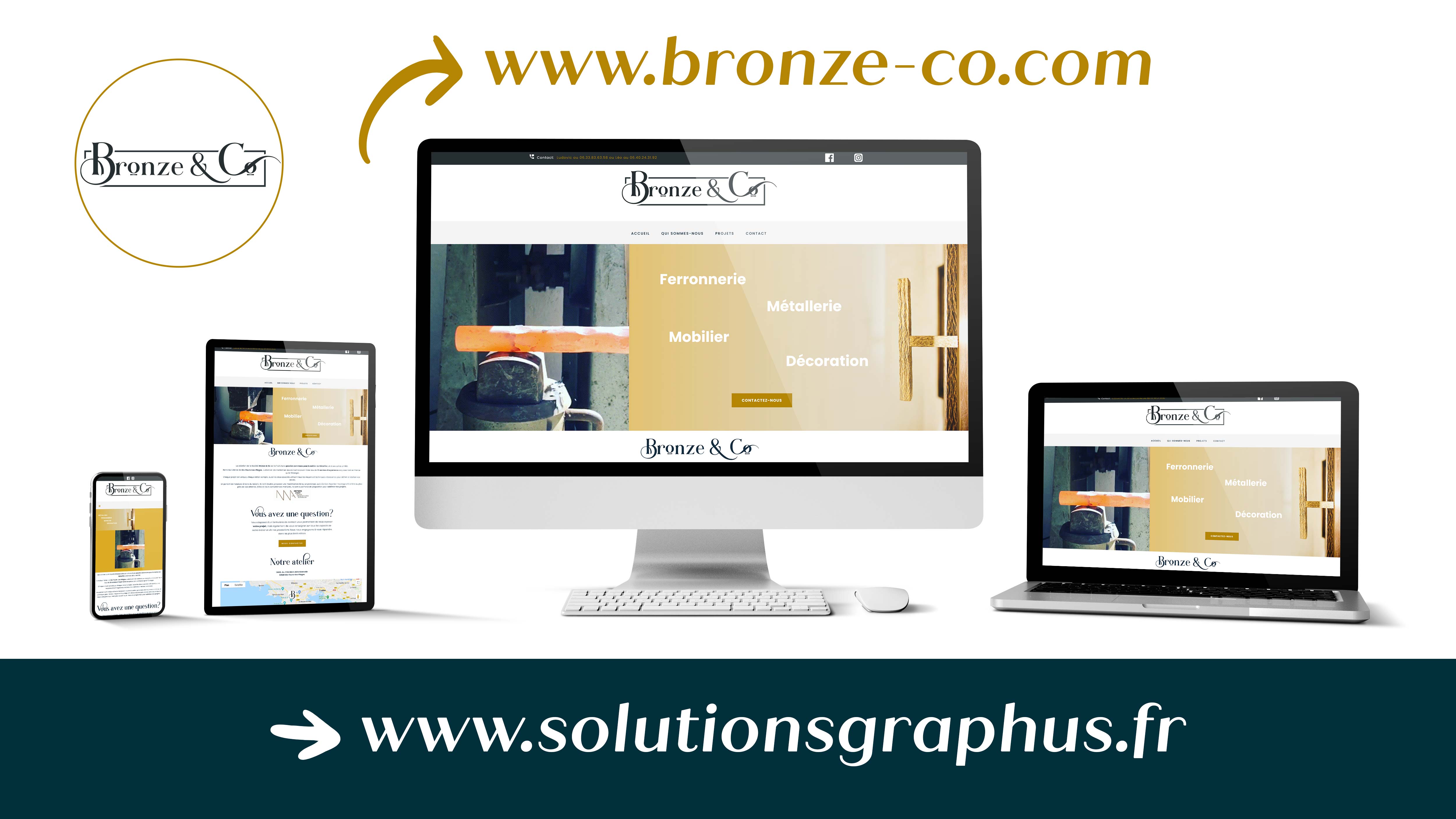 Réalisation du site vitrine Bronze-co.com par Solutions Graph'us, agence web, création de sites et de logos  à Brignoles (83)