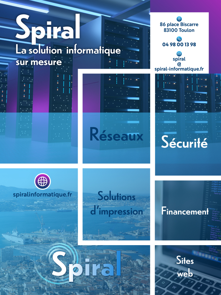 Blog Solutions Graph'us - Création d'une plaquette commerciale pour Spiral, votre spécialiste informatique à Toulon