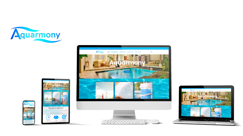 Réalisation du site Aquarmony.fr par Solutions Graph'us, agence web, création de sites et de logos  à Brignoles (83)
