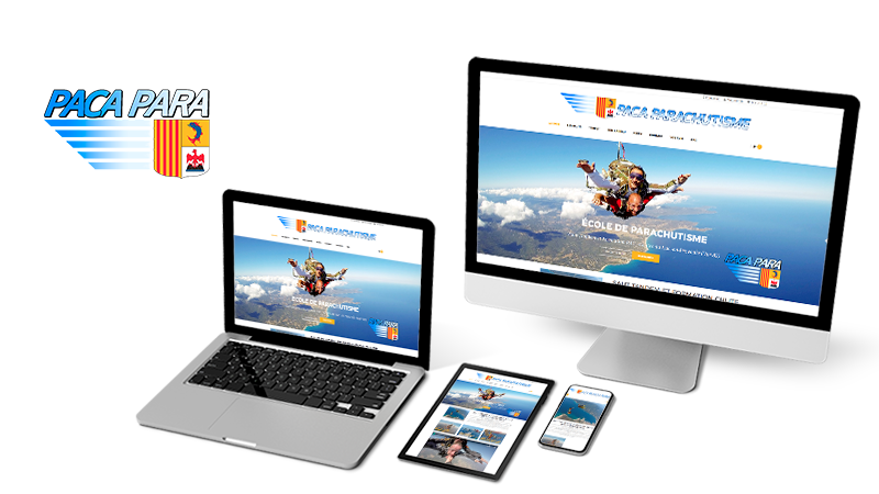 Réalisation du site Paca Parachutisme par Solutions Graph'us, agence web, création de sites et de logos  à Brignoles (83)