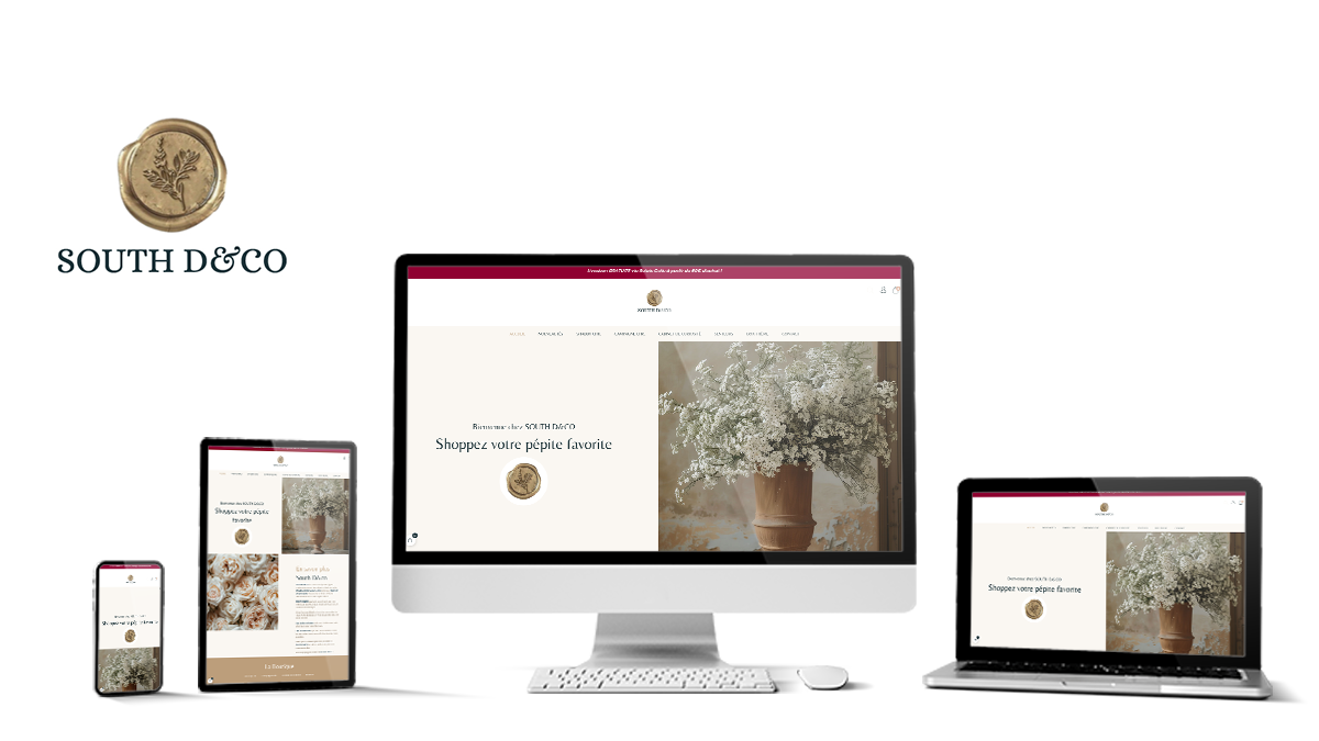 Réalisation du site south-deco.com par Solutions Graph'us, agence web, création de sites et de logos  à Brignoles (83)