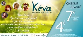 Visuel publicitaire (flyer) : Salon de coiffure Keva