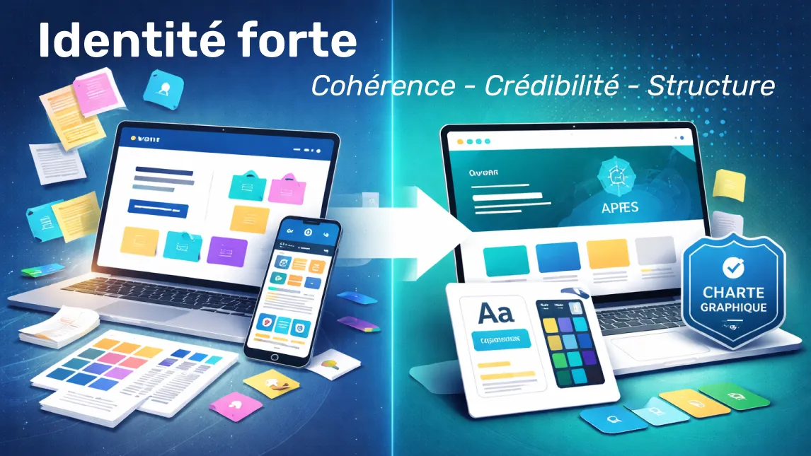 Identité visuelle professionnelle structurée pour améliorer la cohérence et la crédibilité digitale en 2026