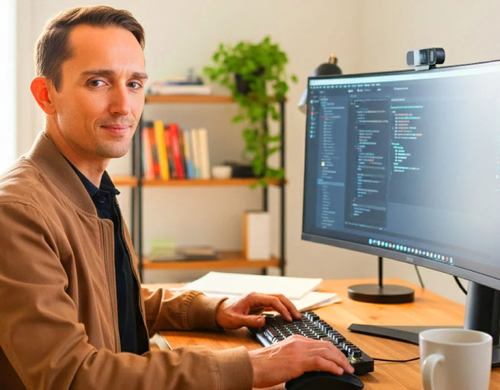 Expert en création de sites web travaillant sur l’optimisation d’un projet digital