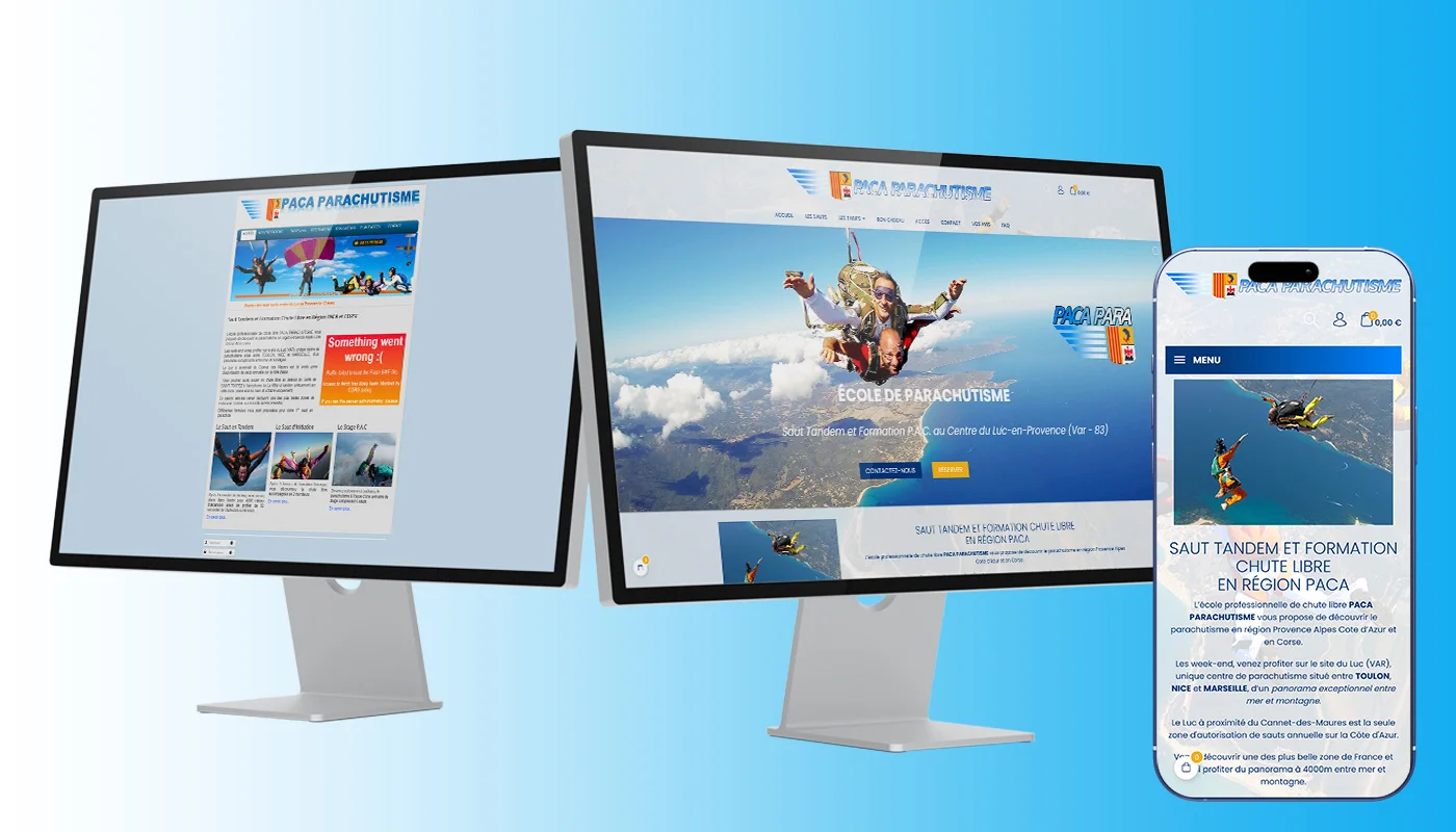 Refonte de site vitrine : comparaison avant après d’un site internet professionnel modernisé