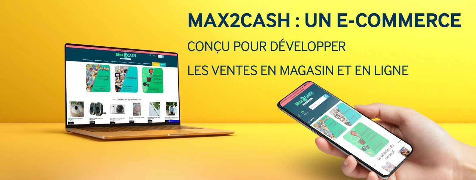 Max2Cash : site internet professionnel e-commerce conçu pour développer les ventes en magasin et en ligne