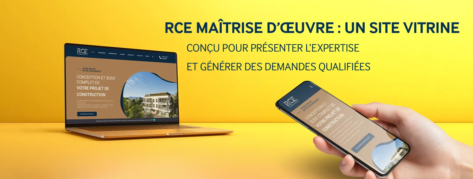 Avant après d'une création de site vitrine à Bandol