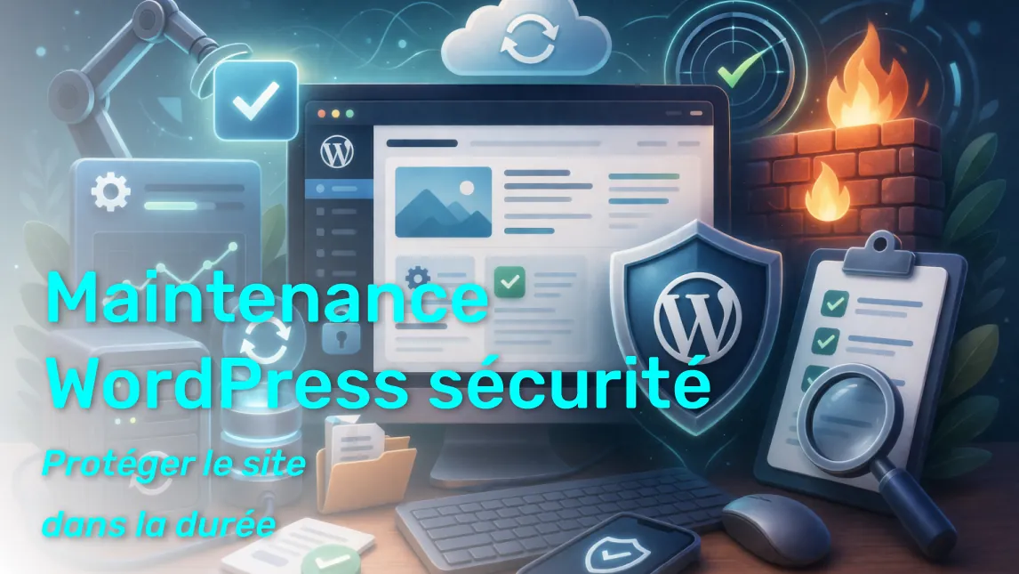 Maintenance WordPress sécurité avec mises à jour, contrôles et protection du site