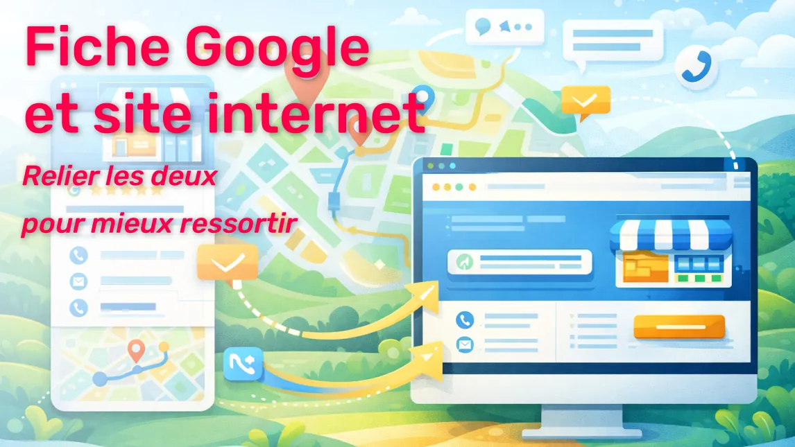 Fiche Google et site internet reliés pour renforcer visibilité locale et prise de contact