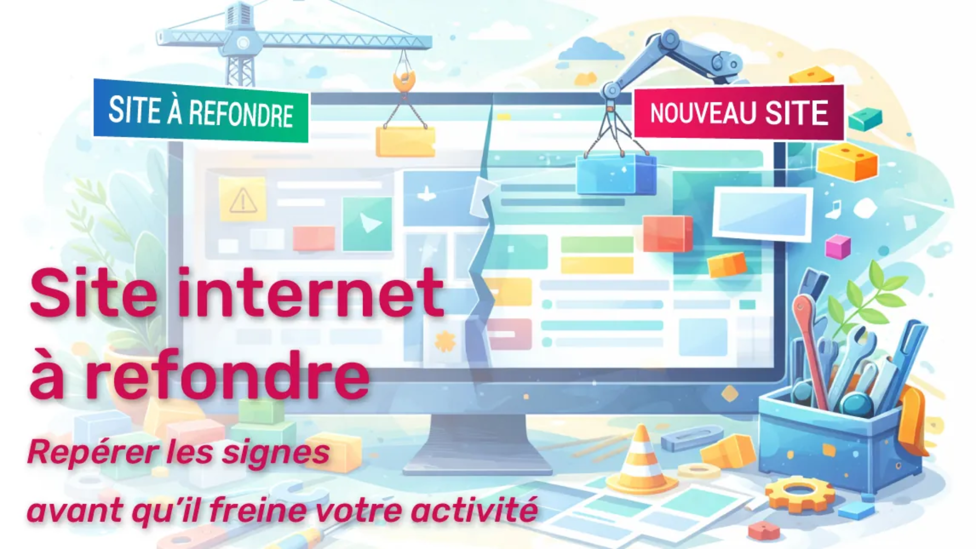 Site internet à refondre avec structure datée, visibilité faible et parcours à améliorer