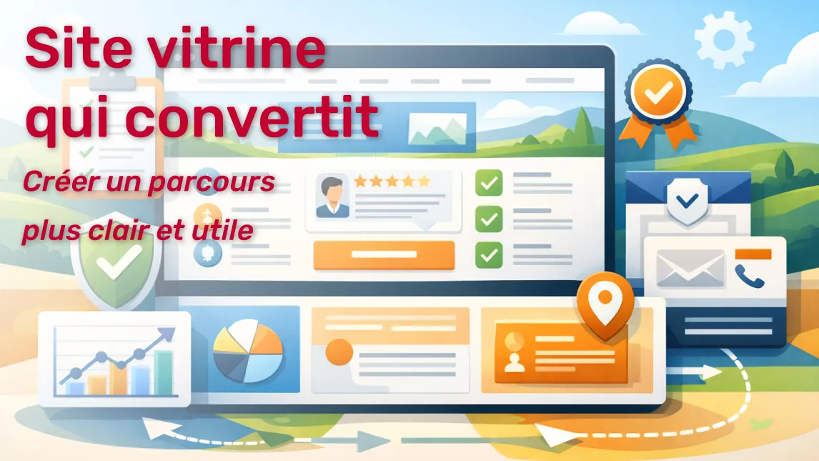 Site vitrine qui convertit avec offre claire, parcours fluide et appels à l’action utiles