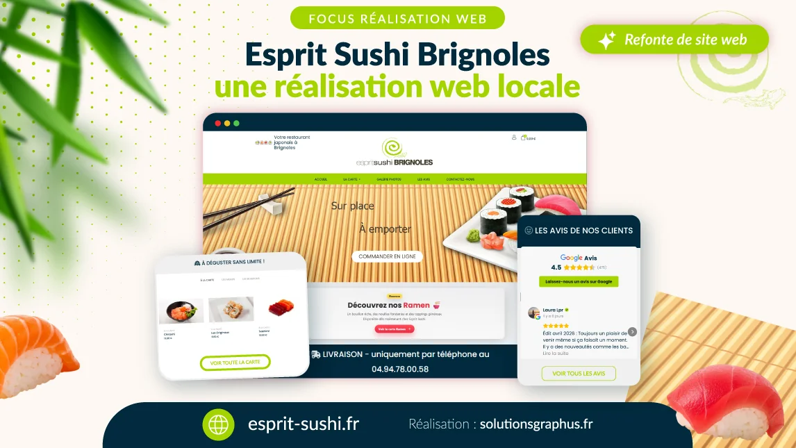 Site Esprit Sushi Brignoles réalisé par Solutions Graph’us