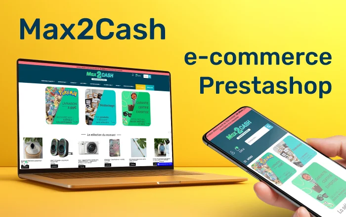 Réalisation web Max2Cash : site e-commerce PrestaShop