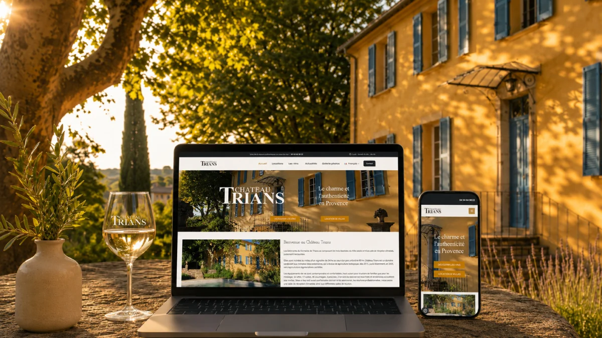 Refonte site web Château Trians sous WordPress pour les gîtes villas et le domaine à Néoules