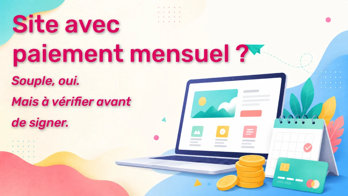 Site internet avec paiement mensuel pour entreprise locale
