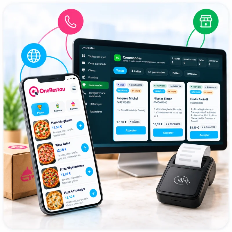 Plateforme métier restaurant OneRestau centralisant les commandes du quotidien